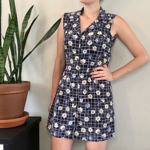 Vintage 90s Scarlet floral button down dress, M